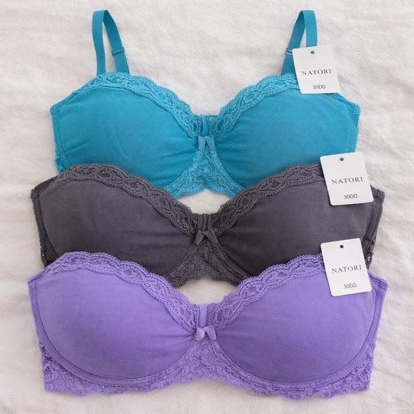 Natori Feathers Bras 30DD NWT Lace Underwire Bundle 3 Bras